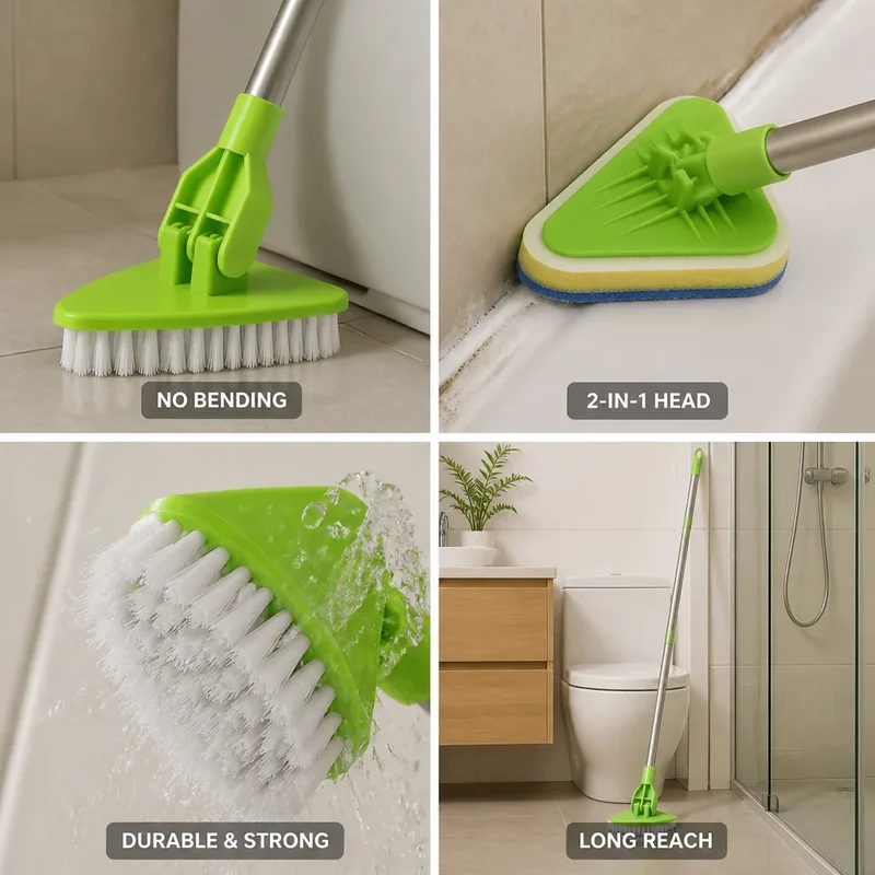 CleanReach™ | 2-in-1 Badezimmerbürste mit verstellbarem Teleskopgriff