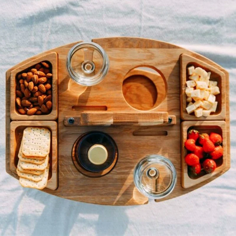 Skanto | Tragbarer Picknick-Weintisch aus Holz