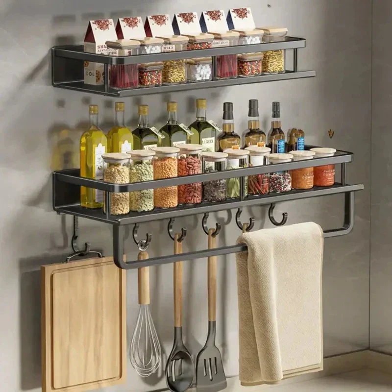 KitchenRack™ | Wandregal mit Haken für die Küche