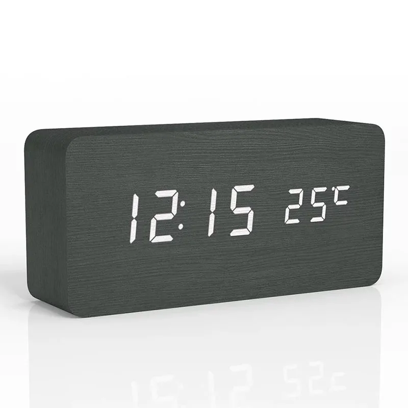 Skanto | Trefin Digitaler Wecker | LED-Anzeige | Modernes Design | Geräuschlos | Umweltfreundlich
