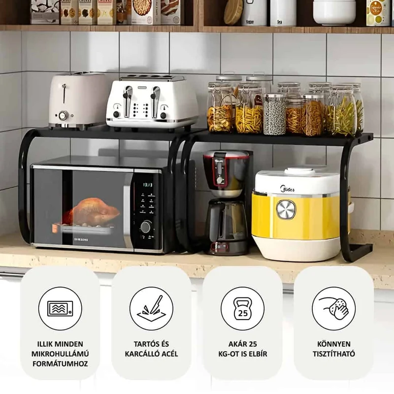 SpaceRack™ | Küchenregal – 2 Ebenen, ohne Bohren, bis 25 kg