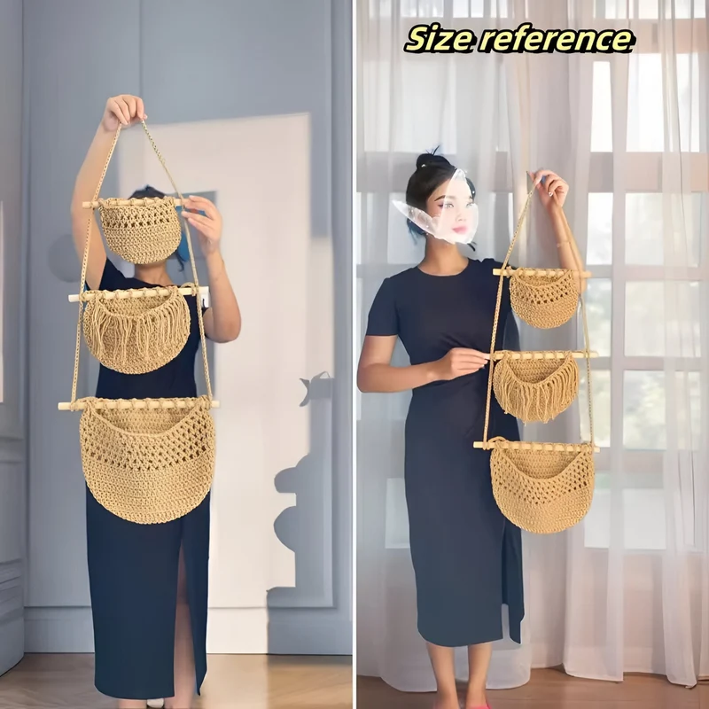 FreshNook™ | Hängekorb – 3-stufig, aus Jute & platzsparend