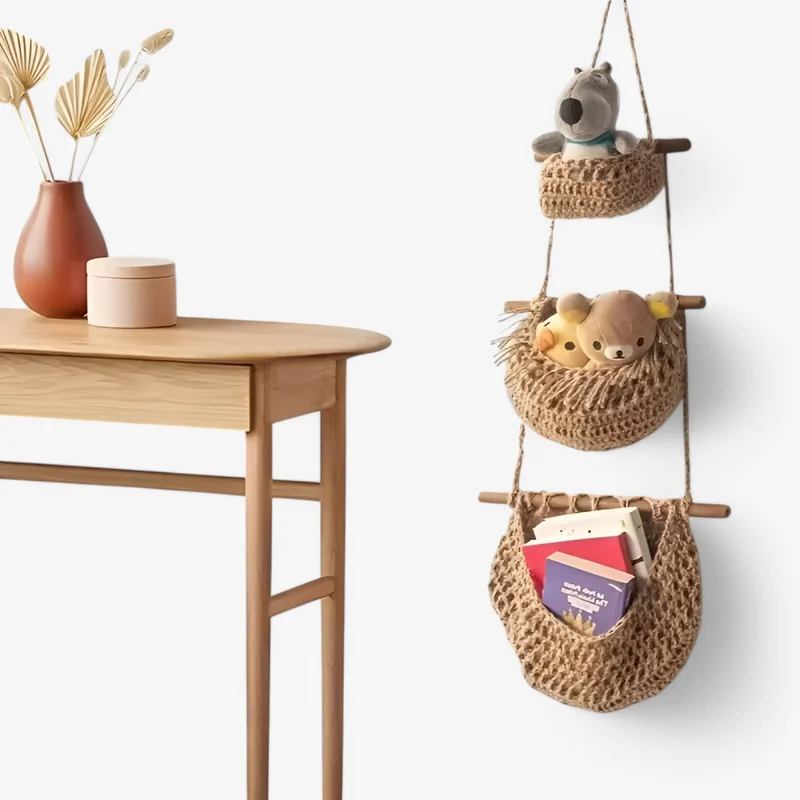 FreshNook™ | Hängekorb – 3-stufig, aus Jute & platzsparend