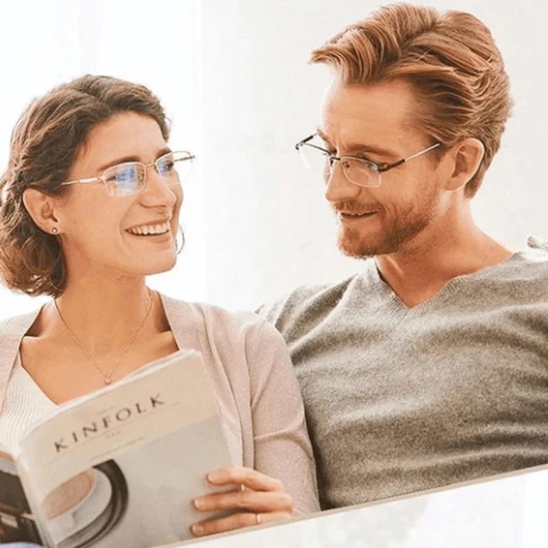 Skanto | Neu 2024: Hochharte Blaulichtfilter-Saphir-Lesebrille mit Dual-Fokus und intelligenter Lesefunktion