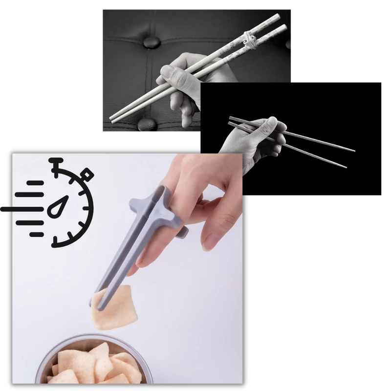 Ergonomische Finger-Essstäbchen