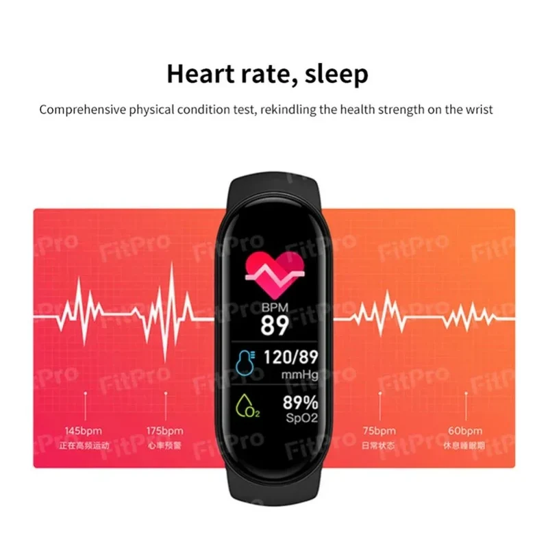 Skanto | M7 Smartwatch Herren Damen Smart Band Herzfrequenz Smartwatch Fitness Tracker Blutdruck Sport Smart Armband für Xiaomi iPhone
