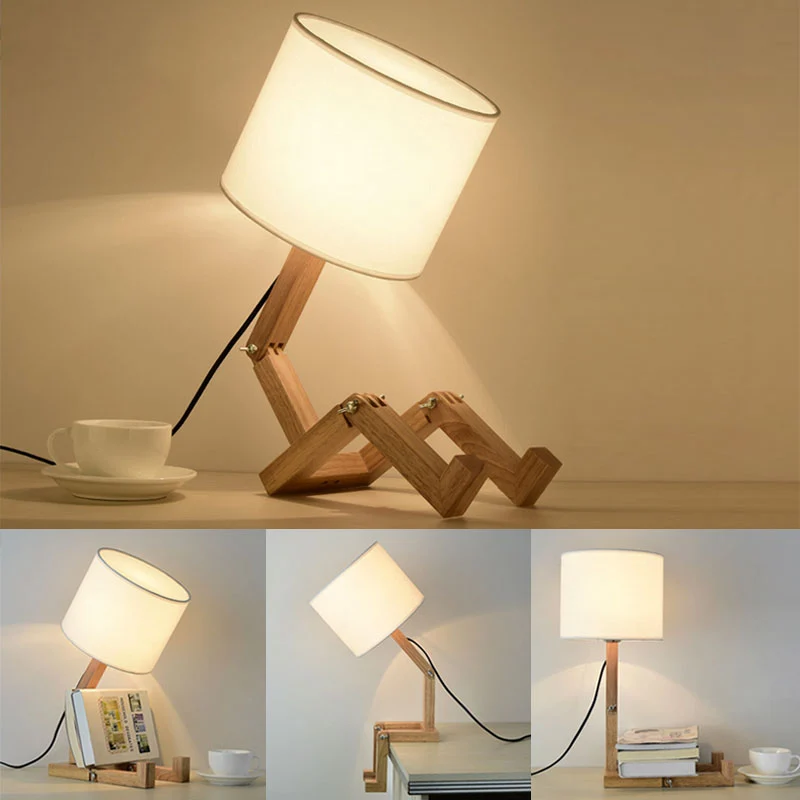 Skanto | Roboter Holz Schreibtischlampe