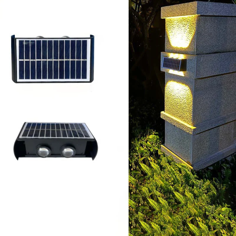 Skanto | Moderne Einfache Solarleuchte Wasserdichte Rechteckige ABS PMMA LED Wandleuchte für die Terrasse im Freien
