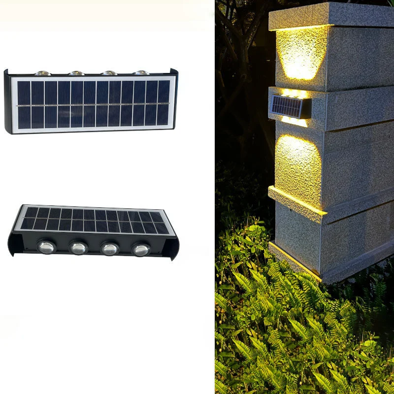 Skanto | Moderne Einfache Solarleuchte Wasserdichte Rechteckige ABS PMMA LED Wandleuchte für die Terrasse im Freien