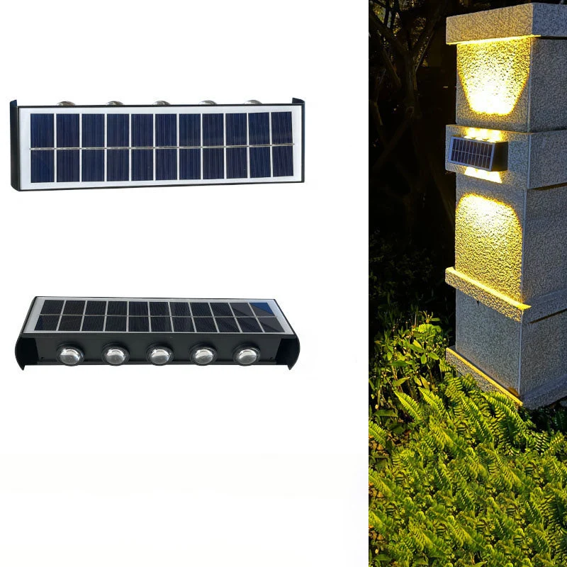 Skanto | Moderne Einfache Solarleuchte Wasserdichte Rechteckige ABS PMMA LED Wandleuchte für die Terrasse im Freien