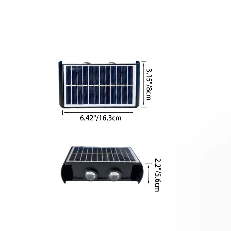 Skanto | Moderne Einfache Solarleuchte Wasserdichte Rechteckige ABS PMMA LED Wandleuchte für die Terrasse im Freien