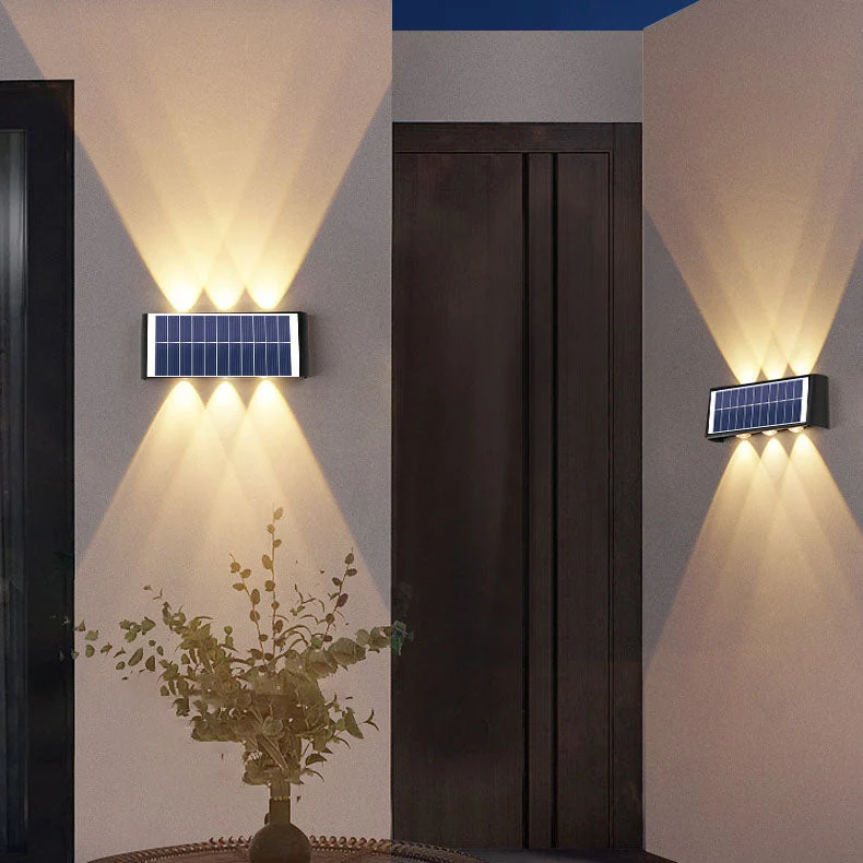 Skanto | Moderne Einfache Solarleuchte Wasserdichte Rechteckige ABS PMMA LED Wandleuchte für die Terrasse im Freien