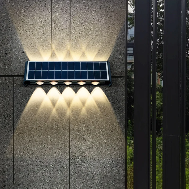 Skanto | Moderne Einfache Solarleuchte Wasserdichte Rechteckige ABS PMMA LED Wandleuchte für die Terrasse im Freien