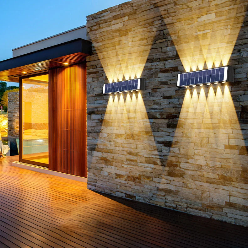 Skanto | Moderne Einfache Solarleuchte Wasserdichte Rechteckige ABS PMMA LED Wandleuchte für die Terrasse im Freien