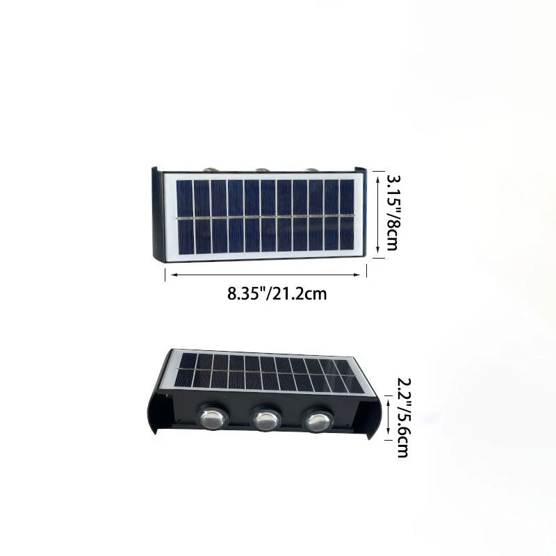 Skanto | Moderne Einfache Solarleuchte Wasserdichte Rechteckige ABS PMMA LED Wandleuchte für die Terrasse im Freien