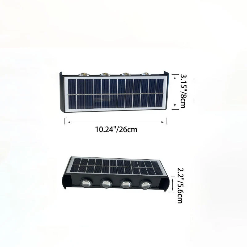Skanto | Moderne Einfache Solarleuchte Wasserdichte Rechteckige ABS PMMA LED Wandleuchte für die Terrasse im Freien