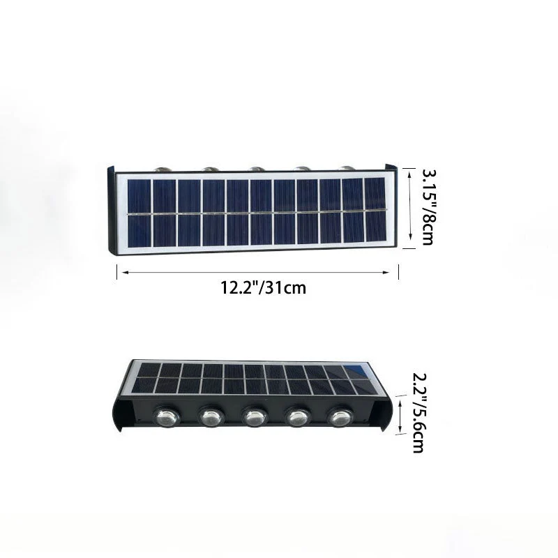 Skanto | Moderne Einfache Solarleuchte Wasserdichte Rechteckige ABS PMMA LED Wandleuchte für die Terrasse im Freien