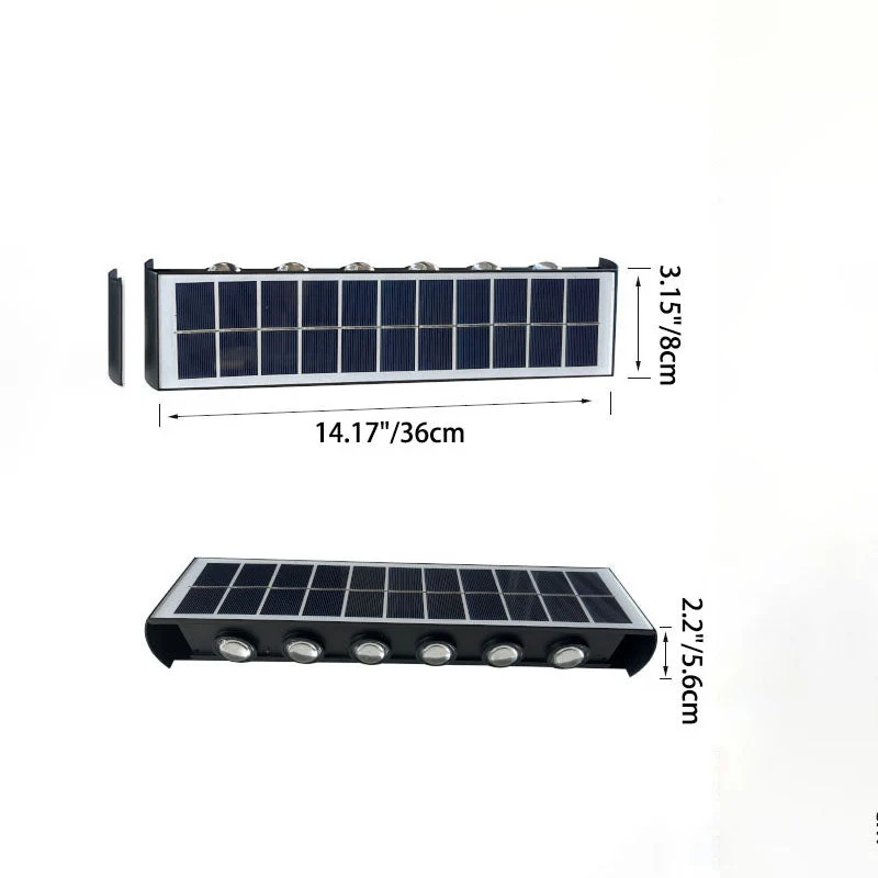 Skanto | Moderne Einfache Solarleuchte Wasserdichte Rechteckige ABS PMMA LED Wandleuchte für die Terrasse im Freien