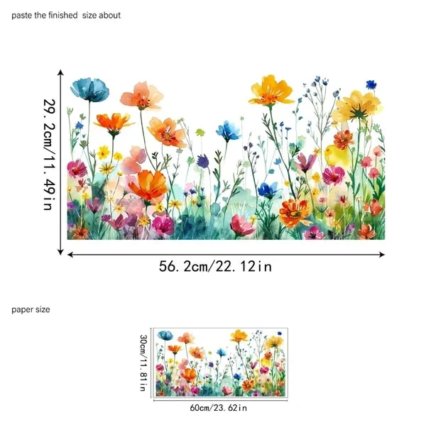 BloomVista™ | Fensteraufkleber – Wildblumen & Schmetterlinge, wiederverwendbar & rückstandsfrei