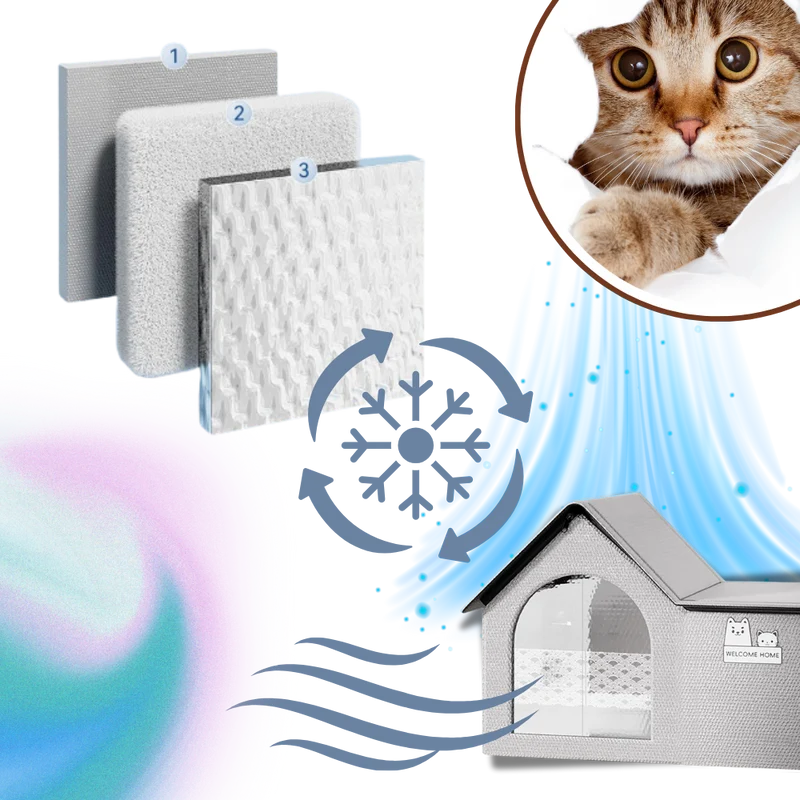 Isoliertes und wärmereflektierendes Kühl-Katzenhaus