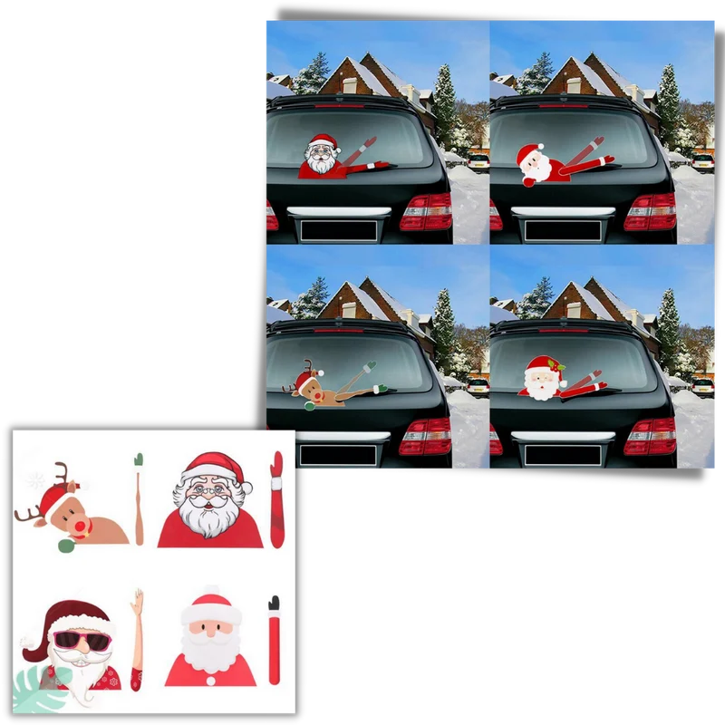 Scheibenwischer-Aufkleber mit Weihnachtsmotiven
