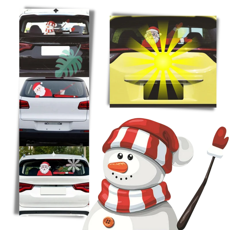 Scheibenwischer-Aufkleber mit Weihnachtsmotiven