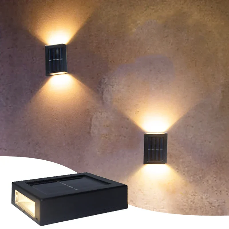 Skanto | Wasserdichte LED-Solar-Wandleuchte: Up- und Down-Beleuchtung für Balkon, Garten, Weg und Landschaft