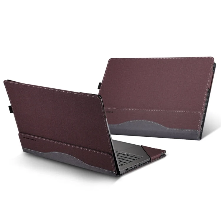 Skanto | Für Samsung Galaxy Book 3 360 13,3-Zoll Leder-Laptop-Schutzhülle mit Ständer (Weinrot)