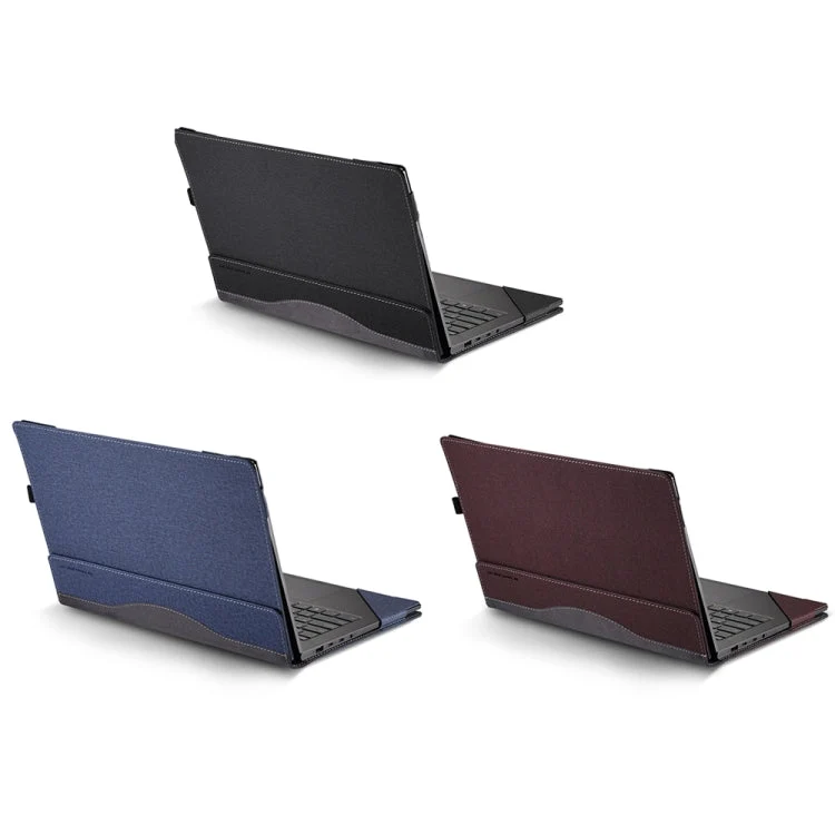 Skanto | Für Samsung Galaxy Book 3 360 13,3-Zoll Leder-Laptop-Schutzhülle mit Ständer (Weinrot)