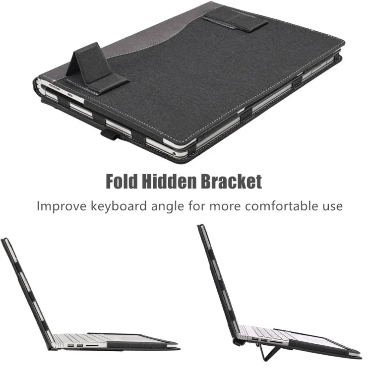 Skanto | Für Samsung Galaxy Book 3 360 13,3-Zoll Leder-Laptop-Schutzhülle mit Ständer (Weinrot)