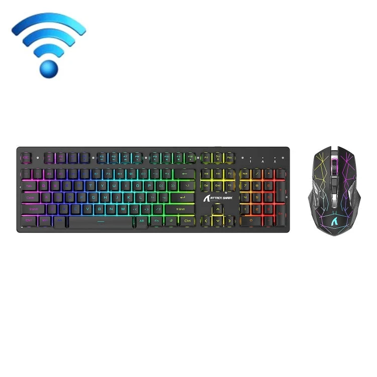 Skanto | Attack Shark T3RGB RGB beleuchtete kabellose Tastatur- und Maus-Kombination (Schwarz)
