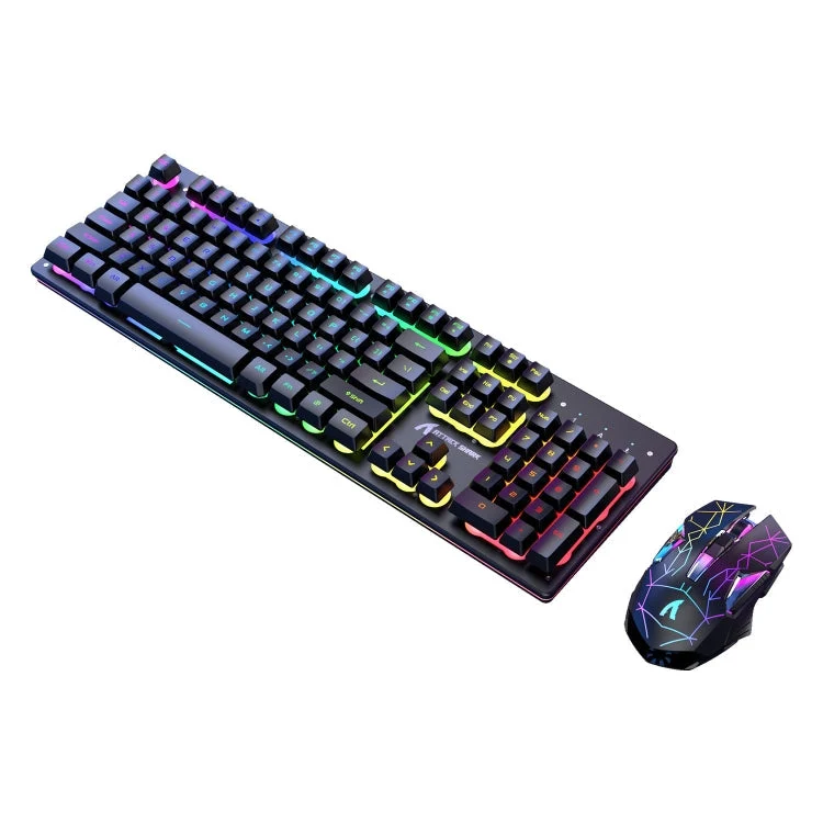 Skanto | Attack Shark T3RGB RGB beleuchtete kabellose Tastatur- und Maus-Kombination (Schwarz)