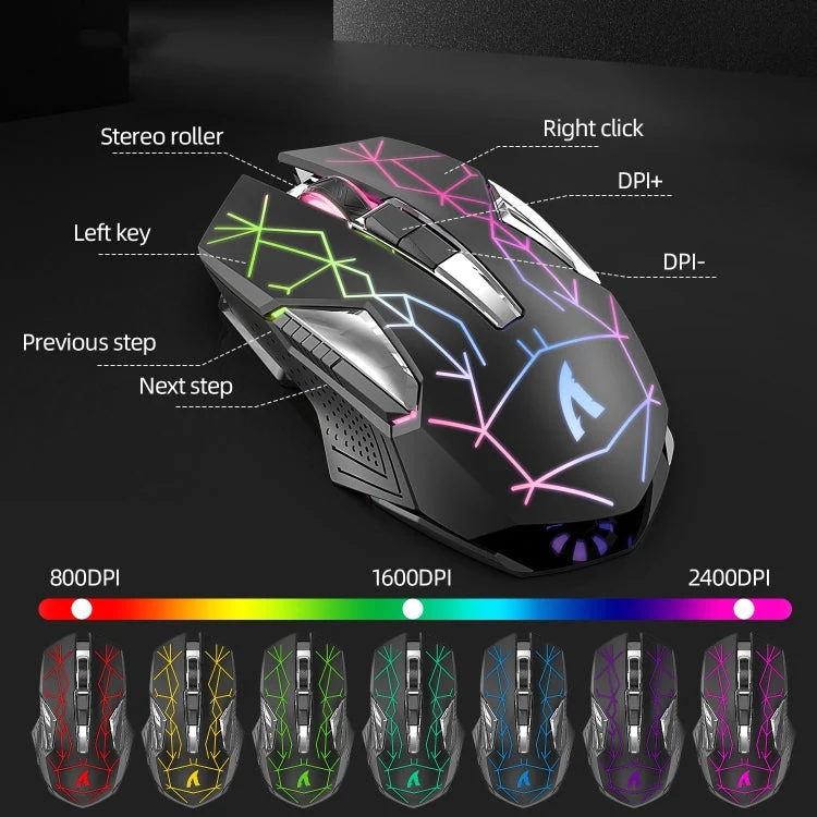 Skanto | Attack Shark T3RGB RGB beleuchtete kabellose Tastatur- und Maus-Kombination (Schwarz)