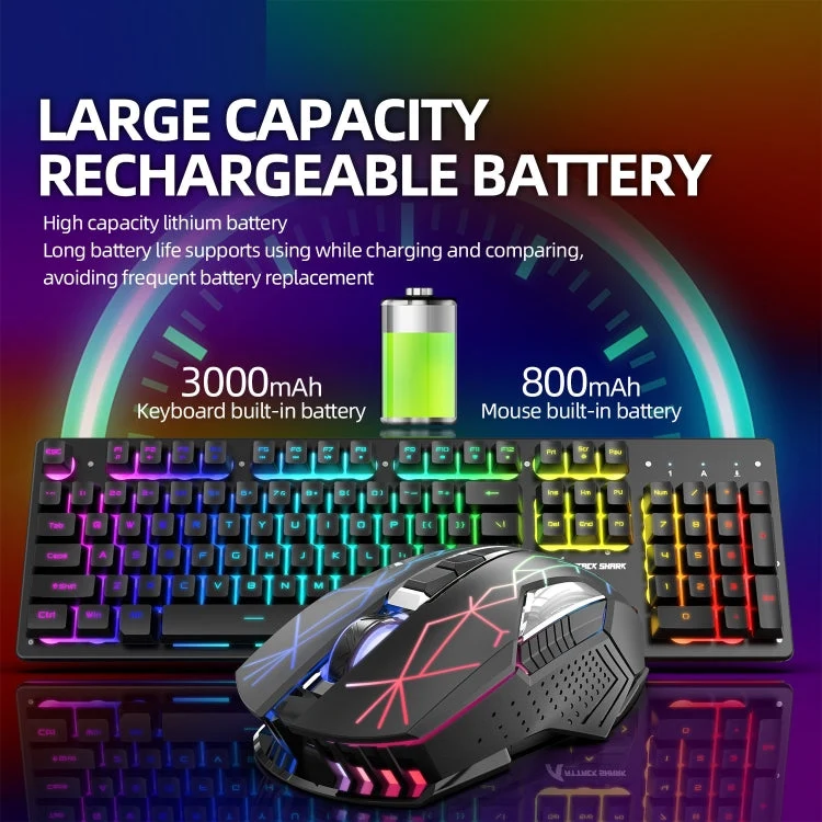 Skanto | Attack Shark T3RGB RGB beleuchtete kabellose Tastatur- und Maus-Kombination (Schwarz)