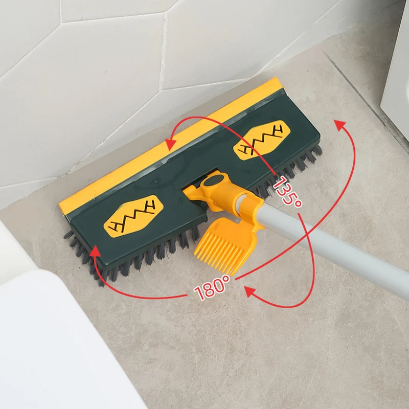 ScrubaEase™ | Bodenreiniger mit Teleskopgriff – 180° Drehkopf & Abzieher für streifenfreie Reinigung