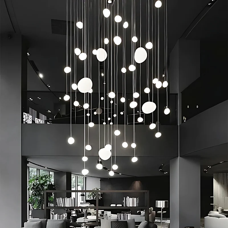 Skanto | GloStone | Elegante Glas-Kieselstein-Pendelleuchte