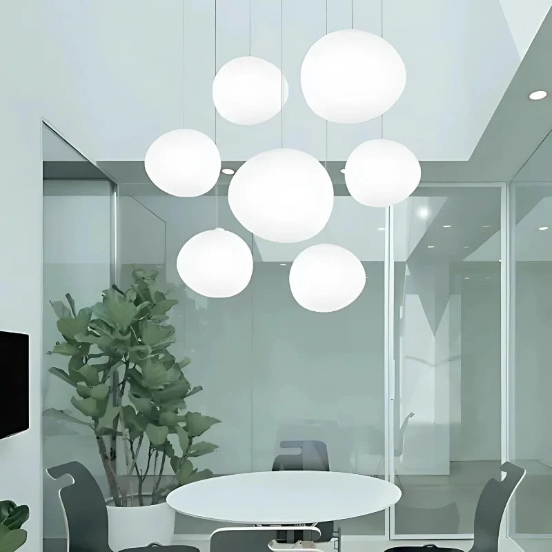 Skanto | GloStone | Elegante Glas-Kieselstein-Pendelleuchte