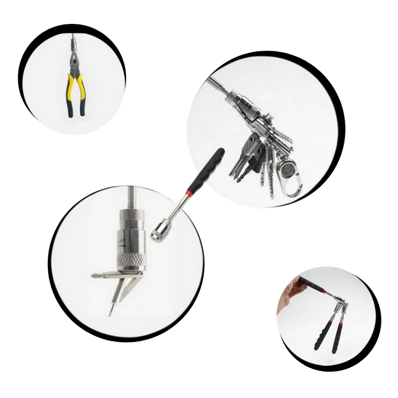 Ausziehbares magnetisches Greifwerkzeug mit LED