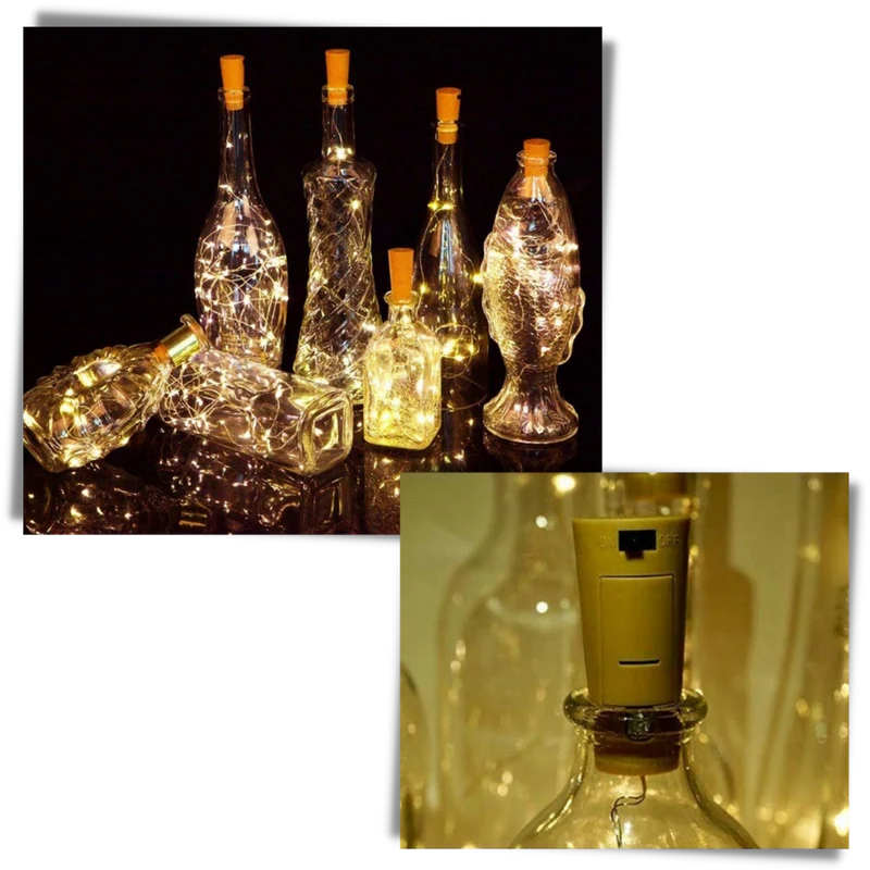 Flaschen-LED-Lichter mit Korken (3er-Pack)