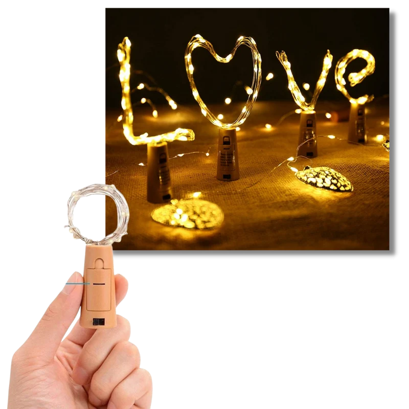 Flaschen-LED-Lichter mit Korken (3er-Pack)