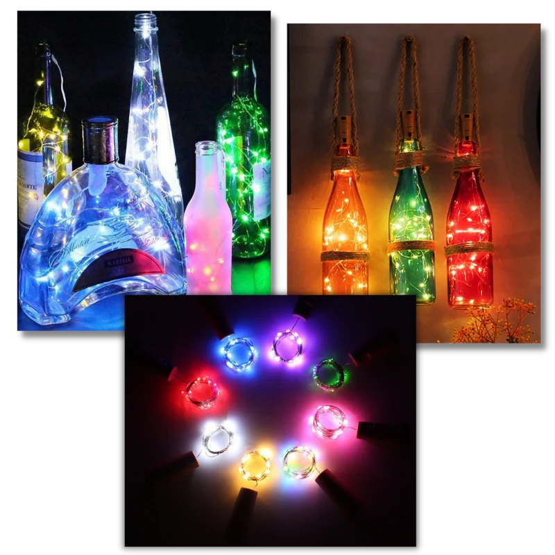 Flaschen-LED-Lichter mit Korken (3er-Pack)