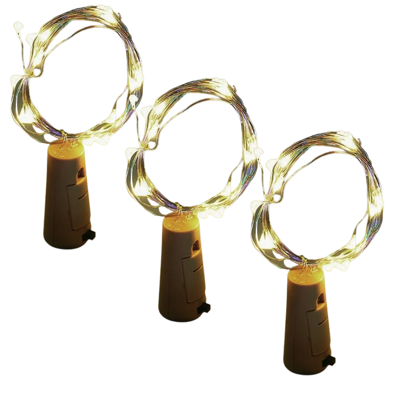 Flaschen-LED-Lichter mit Korken (3er-Pack)