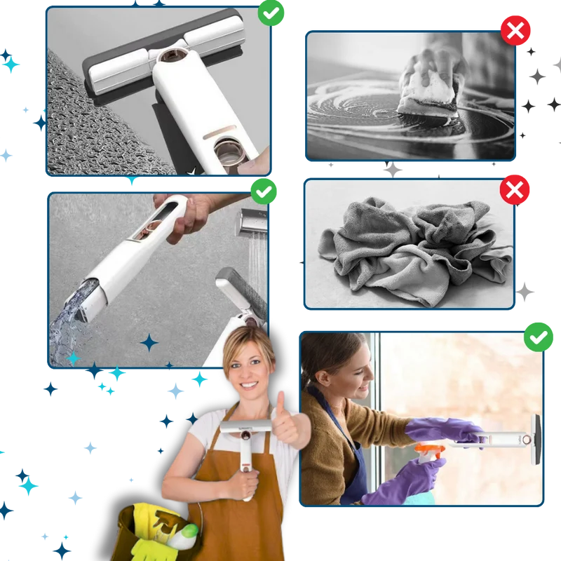 Selbstklebender Wischmopp mit Schwenkkopf