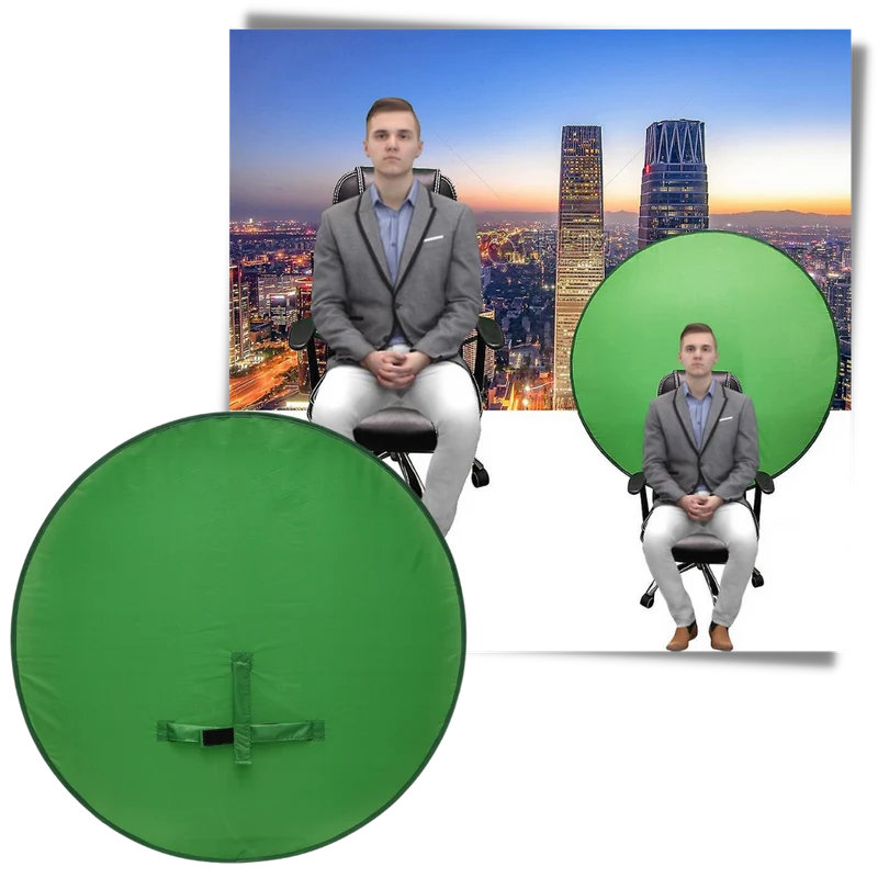 Faltbarer Green Screen für Stuhl