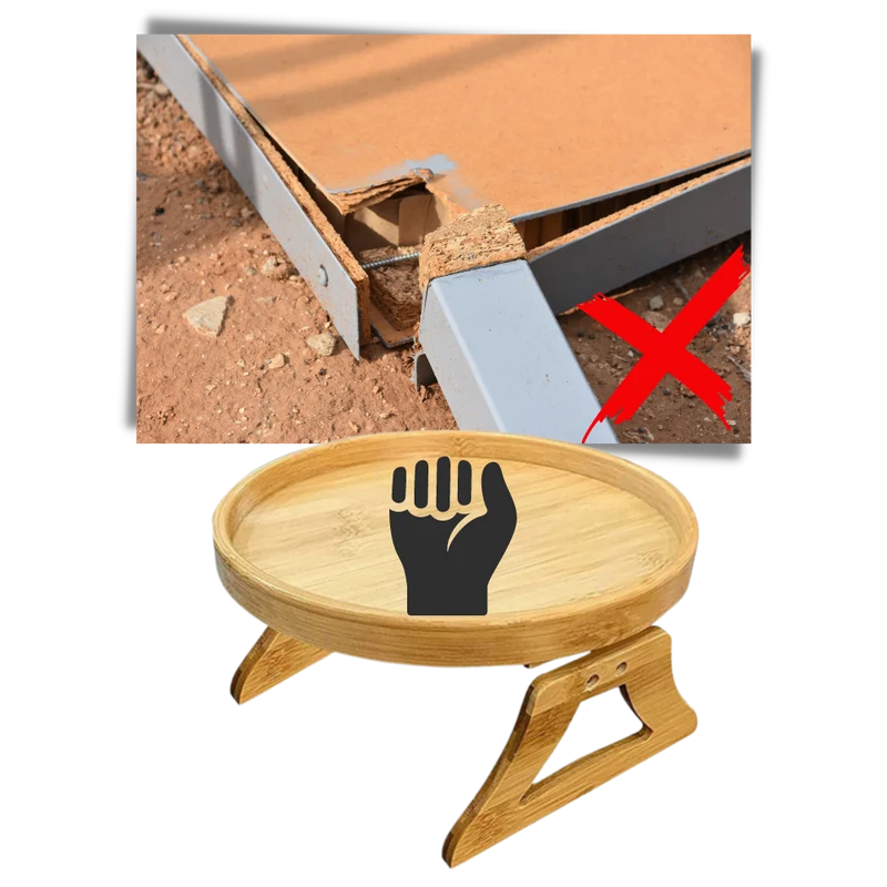 Klappbarer Armlehnentisch aus Holz