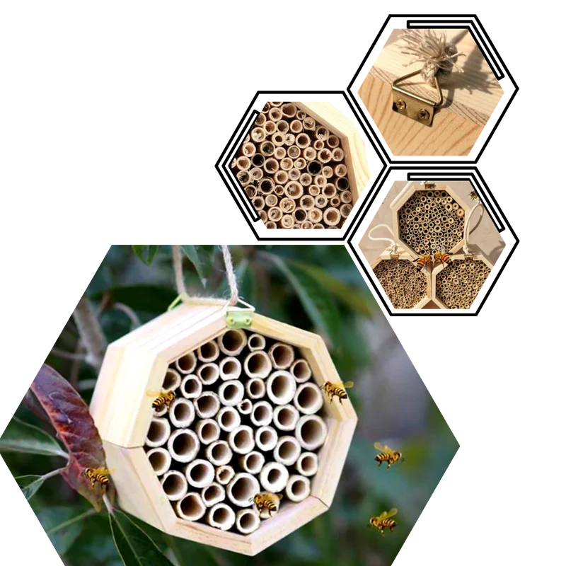 Sechseckiges Bienenhaus aus Holz
