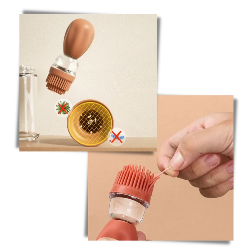 Glas-Ölflasche mit Pinsel