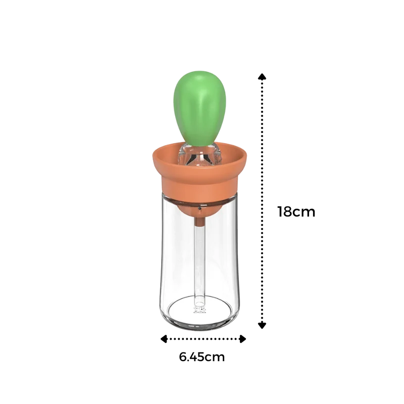 Glas-Ölflasche mit Pinsel