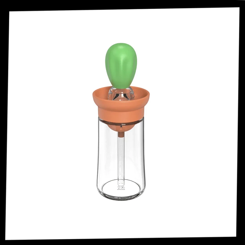 Glas-Ölflasche mit Pinsel