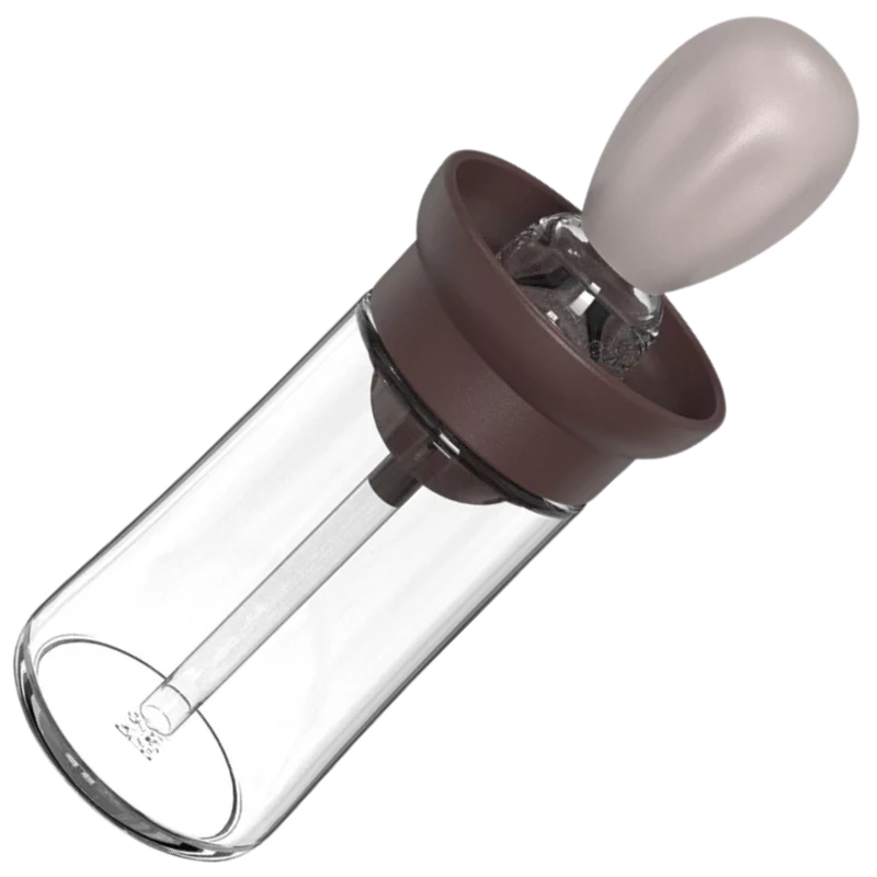 Glas-Ölflasche mit Pinsel
